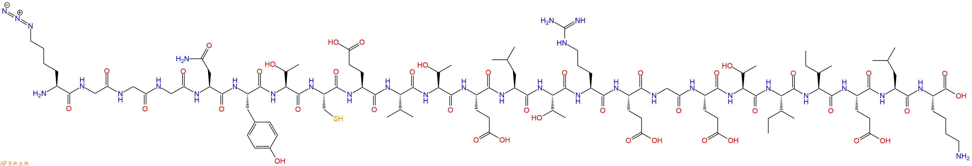 专肽生物产品H2N-Lys(N3)-Gly-Gly-Gly-Asn-Tyr-Thr-Cys-Glu-Val-Thr-Glu-Leu-Thr-Arg-Glu-Gly-Glu-Thr-Ile-Ile-Glu-Leu-Lys-OH