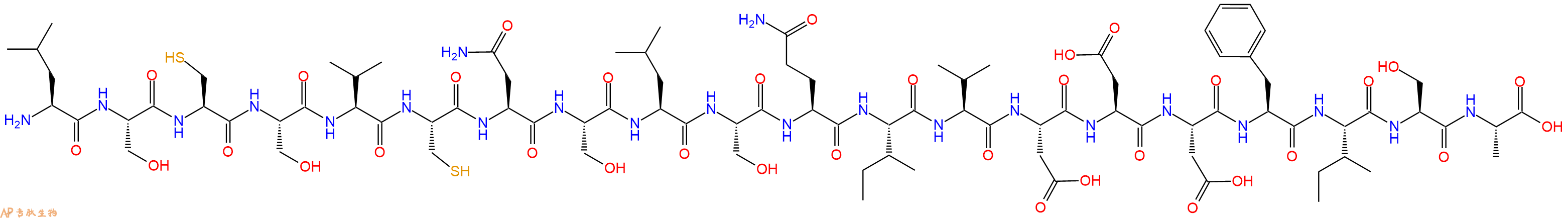 专肽生物产品H2N-Leu-Ser-Cys-Ser-Val-Cys-Asn-Ser-Leu-Ser-Gln-Ile-Val-Asp-Asp-Asp-Phe-Ile-Ser-Ala-OH