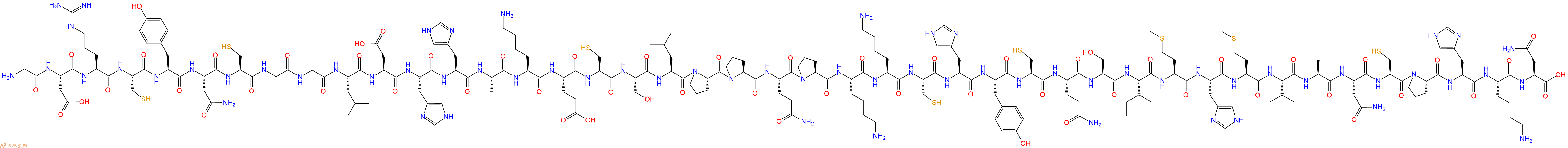 专肽生物产品H2N-Gly-Asp-Arg-Cys-Tyr-Asn-Cys-Gly-Gly-Leu-Asp-His-His-Ala-Lys-Glu-Cys-Ser-Leu-Pro-Pro-Gln-Pro-Lys-Lys-Cys-His-Tyr-Cys-Gln-Ser-Ile-Met-His-Met-Val-Ala-Asn-Cys-Pro-His-Lys-Asn-OH