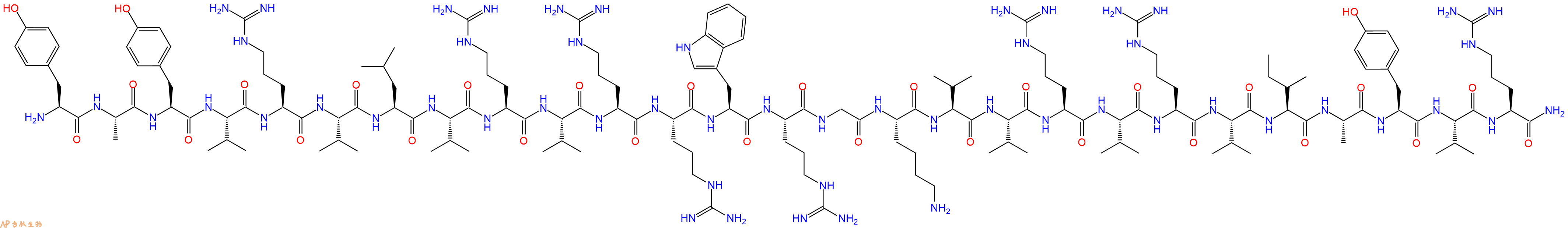 专肽生物产品H2N-Tyr-Ala-Tyr-Val-Arg-Val-Leu-Val-Arg-Val-Arg-Arg-Trp-Arg-Gly-Lys-Val-Val-Arg-Val-Arg-Val-Ile-Ala-Tyr-Val-Arg-CONH2
