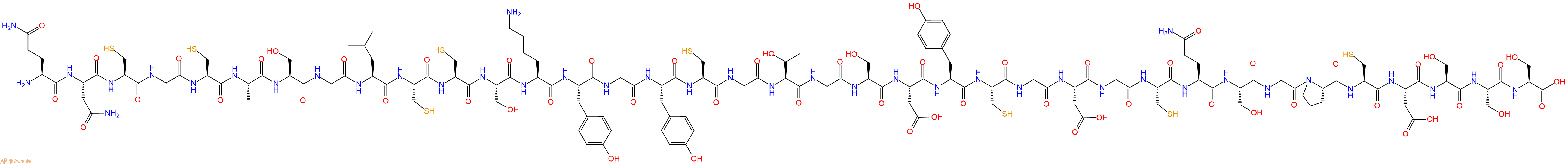 专肽生物产品H2N-Gln-Asn-Cys-Gly-Cys-Ala-Ser-Gly-Leu-Cys-Cys-Ser-Lys-Tyr-Gly-Tyr-Cys-Gly-Thr-Gly-Ser-Asp-Tyr-Cys-Gly-Asp-Gly-Cys-Gln-Ser-Gly-Pro-Cys-Asp-Ser-Ser-Ser-OH