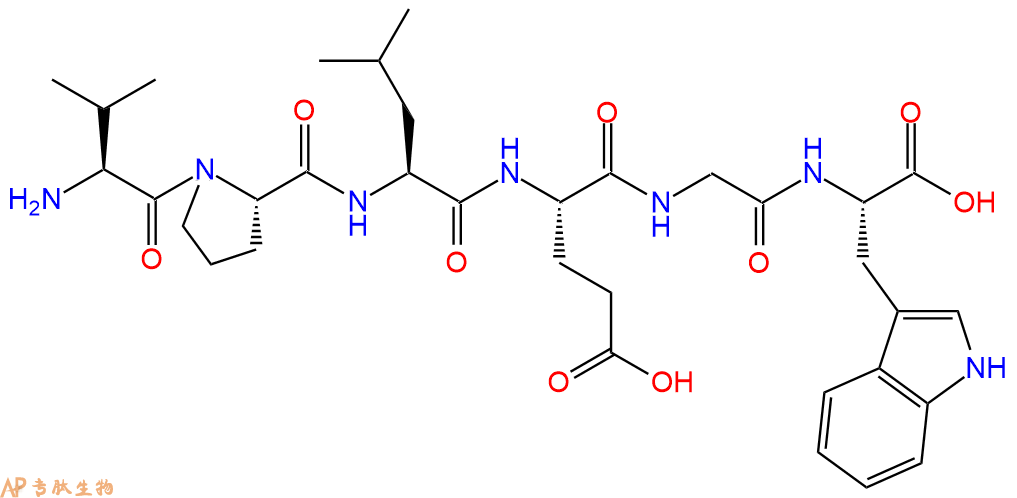 专肽生物产品H2N-Val-Pro-Leu-Glu-Gly-Trp-OH