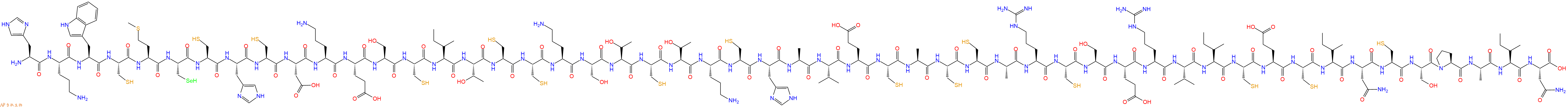 专肽生物产品H2N-His-Orn-Trp-Cys-Met-Sec-Cys-His-Cys-Asp-Orn-Glu-Ser-Cys-Ile-Thr-Cys-Cys-Orn-Ser-Thr-Cys-Thr-Orn-Cys-His-Ala-Val-Glu-Cys-Ala-Cys-Cys-Ala-Arg-Cys-Ser-Glu-Arg-Val-Ile-Cys-Glu-Cys-Ile-Asn-Cys-Ser-Pro-Ala-Ile-Asn-OH