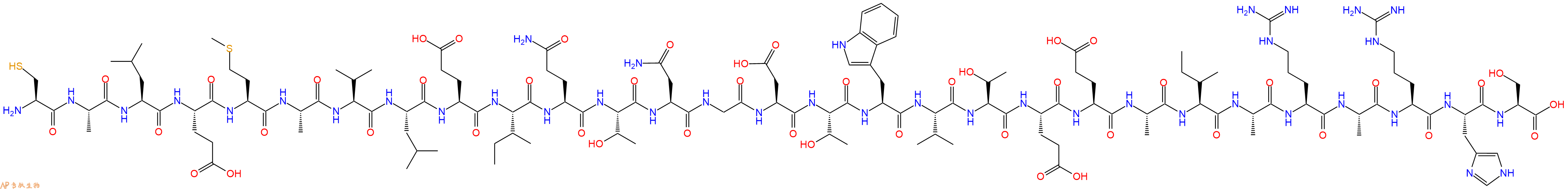 专肽生物产品H2N-Cys-Ala-Leu-Glu-Met-Ala-Val-Leu-Glu-Ile-Gln-Thr-Asn-Gly-Asp-Thr-Trp-Val-Thr-Glu-Glu-Ala-Ile-Ala-Arg-Ala-Arg-His-Ser-OH