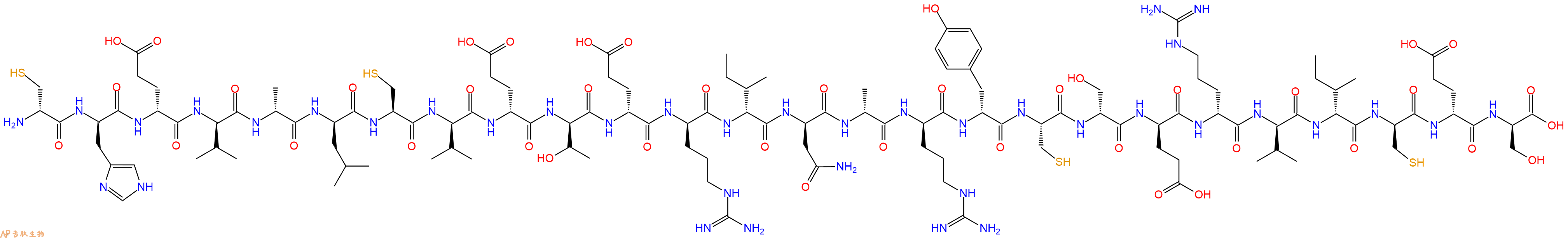 专肽生物产品H2N-DCys-DHis-DGlu-DVal-DAla-DLeu-Cys-DVal-DGlu-DThr-DGlu-DArg-DIle-DAsn-DAla-DArg-DTyr-Cys-DSer-DGlu-DArg-DVal-DIle-DCys-DGlu-DSer-OH