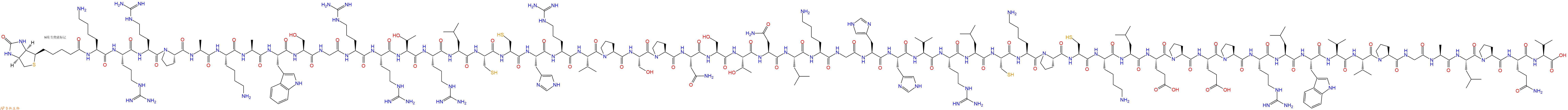 专肽生物产品Biotinyl-Lys-Arg-Arg-Pro-Ala-Lys-Ala-Trp-Ser-Gly-Arg-Arg-Thr-Arg-Leu-Cys-Cys-His-Arg-Val-Pro-Ser-Pro-Asn-Ser-Thr-Asn-Leu-Lys-Gly-His-His-Val-Arg-Leu-Cys-Lys-Pro-Cys-Lys-Leu-Glu-Pro-Glu-Pro-Arg-Leu-Trp-Val-Val-Pro-Gly-Ala-Leu-Pro-Gln-Val-OH