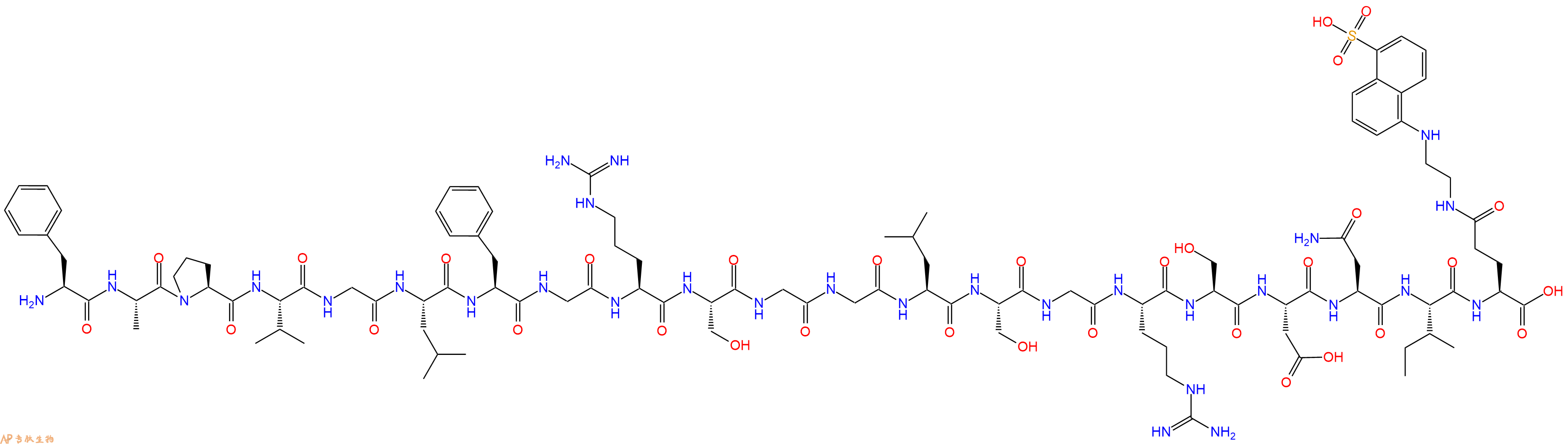 专肽生物产品H2N-Phe-Ala-Pro-Val-Gly-Leu-Phe-Gly-Arg-Ser-Gly-Gly-Leu-Ser-Gly-Arg-Ser-Asp-Asn-Ile-Glu(Edans)-OH