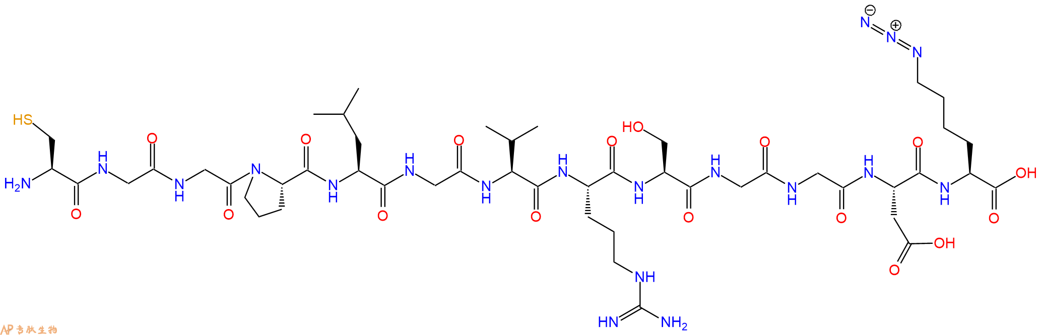 专肽生物产品H2N-Cys-Gly-Gly-Pro-Leu-Gly-Val-Arg-Ser-Gly-Gly-Asp-Lys(N3)-OH