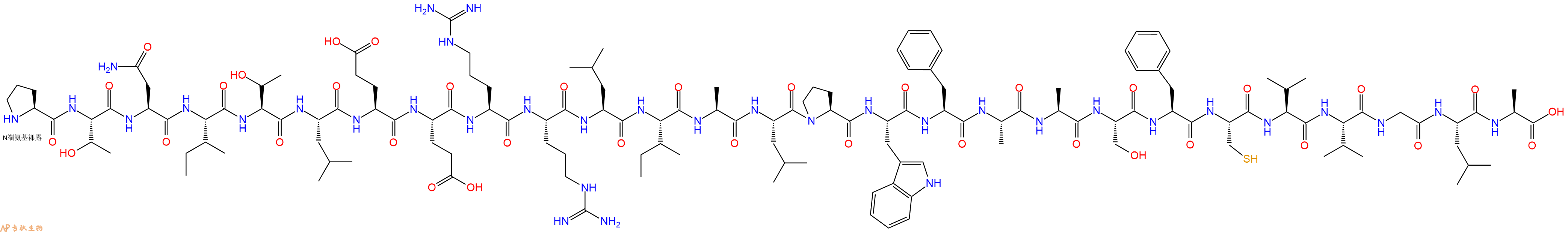 专肽生物产品H2N-Pro-Thr-Asn-Ile-Thr-Leu-Glu-Glu-Arg-Arg-Leu-Ile-Ala-Leu-Pro-Trp-Phe-Ala-Ala-Ser-Phe-Cys-Val-Val-Gly-Leu-Ala-OH