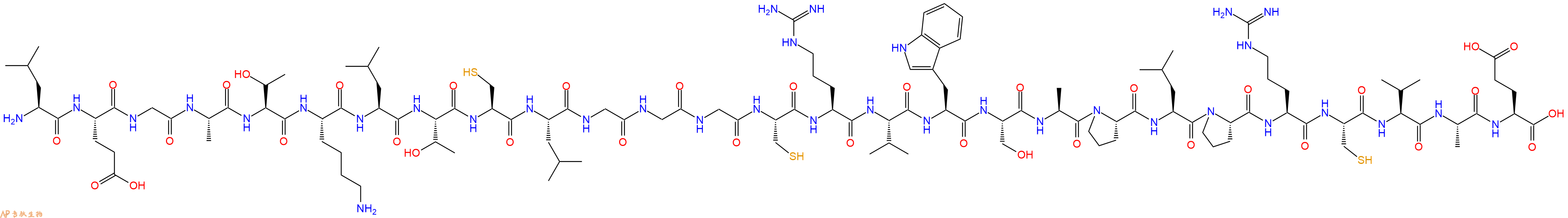专肽生物产品H2N-Leu-Glu-Gly-Ala-Thr-Lys-Leu-Thr-Cys-Leu-Gly-Gly-Gly-Cys-Arg-Val-Trp-Ser-Ala-Pro-Leu-Pro-Arg-Cys-Val-Ala-Glu-OH