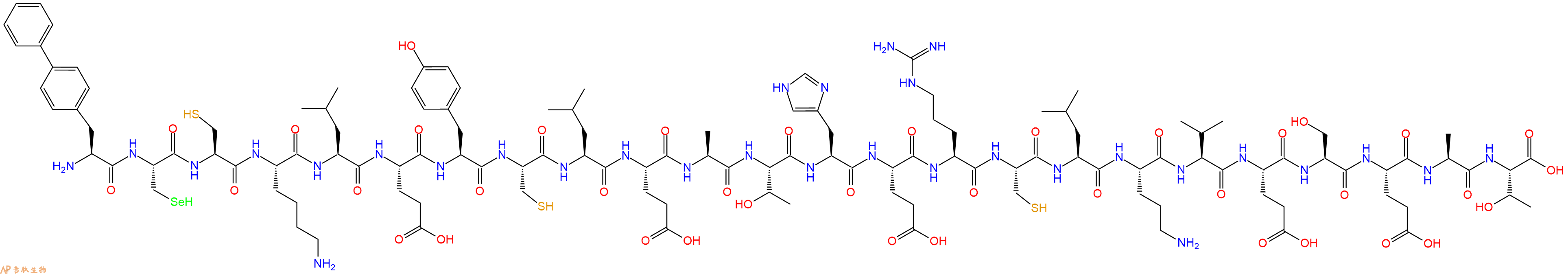 专肽生物产品H2N-Bip-Sec-Cys-Lys-Leu-Glu-Tyr-Cys-Leu-Glu-Ala-Thr-His-Glu-Arg-Cys-Leu-Orn-Val-Glu-Ser-Glu-Ala-Thr-OH