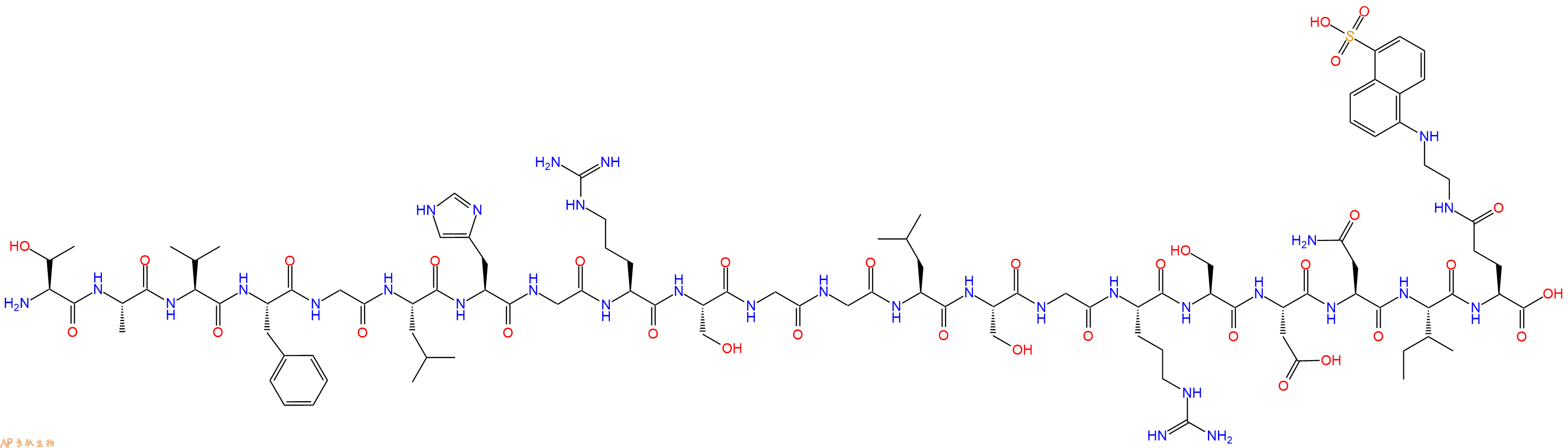 专肽生物产品H2N-Thr-Ala-Val-Phe-Gly-Leu-His-Gly-Arg-Ser-Gly-Gly-Leu-Ser-Gly-Arg-Ser-Asp-Asn-Ile-Glu(Edans)-OH