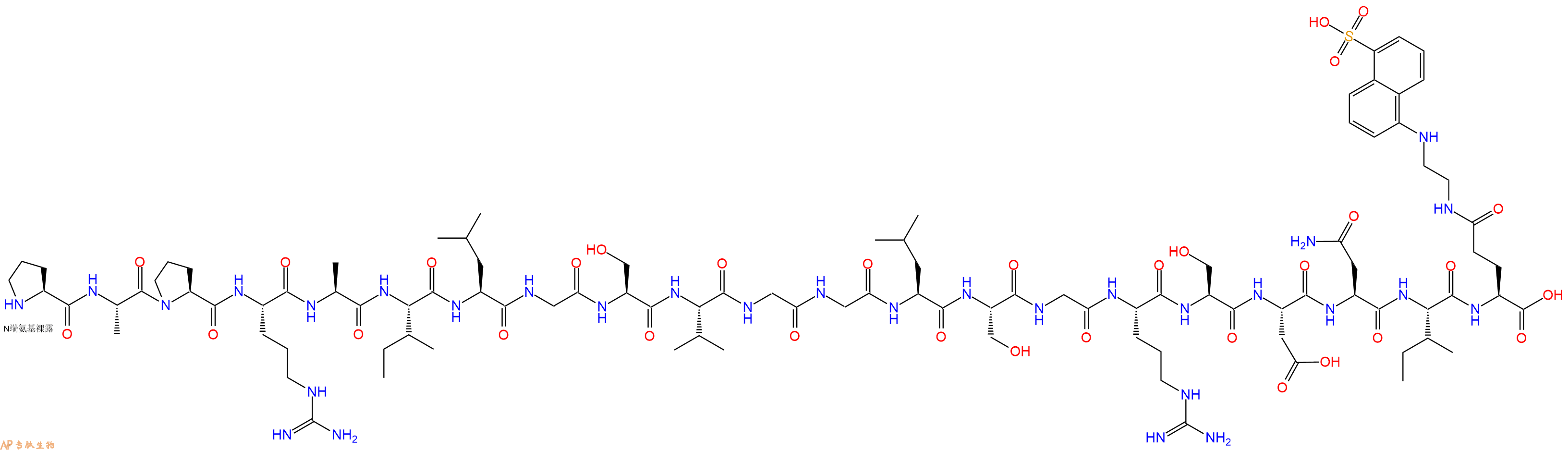 专肽生物产品H2N-Pro-Ala-Pro-Arg-Ala-Ile-Leu-Gly-Ser-Val-Gly-Gly-Leu-Ser-Gly-Arg-Ser-Asp-Asn-Ile-Glu(Edans)-OH