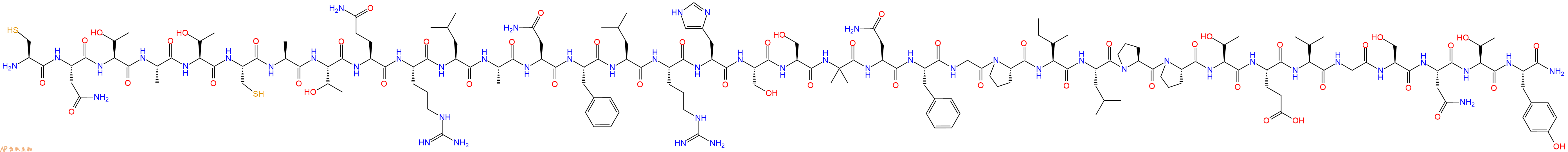 专肽生物产品H2N-Cys-Asn-Thr-Ala-Thr-Cys-Ala-Thr-Gln-Arg-Leu-Ala-Asn-Phe-Leu-Arg-His-Ser-Ser-Aib-Asn-Phe-Gly-Pro-Ile-Leu-Pro-Pro-Thr-Glu-Val-Gly-Ser-Asn-Thr-Tyr-CONH2