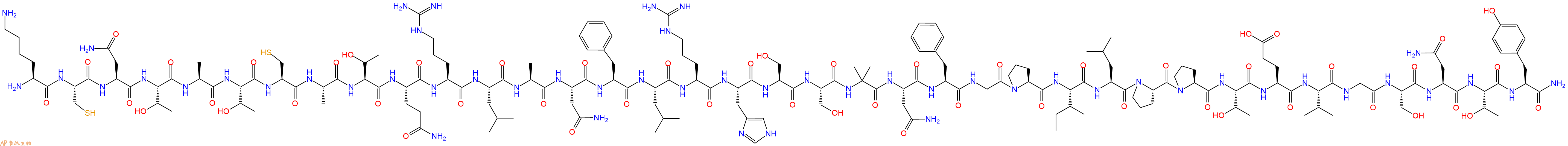 专肽生物产品H2N-Lys-Cys-Asn-Thr-Ala-Thr-Cys-Ala-Thr-Gln-Arg-Leu-Ala-Asn-Phe-Leu-Arg-His-Ser-Ser-Aib-Asn-Phe-Gly-Pro-Ile-Leu-Pro-Pro-Thr-Glu-Val-Gly-Ser-Asn-Thr-Tyr-CONH2
