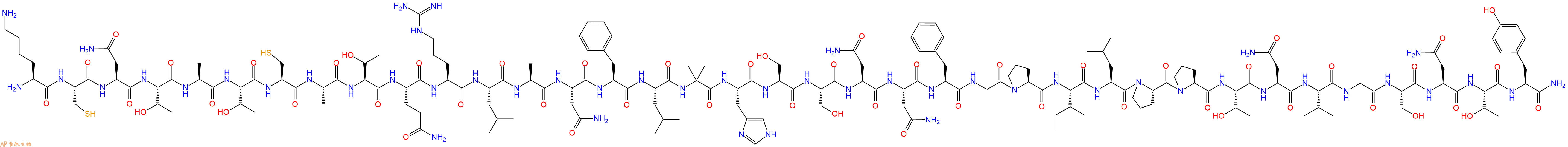 专肽生物产品H2N-Lys-Cys-Asn-Thr-Ala-Thr-Cys-Ala-Thr-Gln-Arg-Leu-Ala-Asn-Phe-Leu-Aib-His-Ser-Ser-Asn-Asn-Phe-Gly-Pro-Ile-Leu-Pro-Pro-Thr-Asn-Val-Gly-Ser-Asn-Thr-Tyr-CONH2