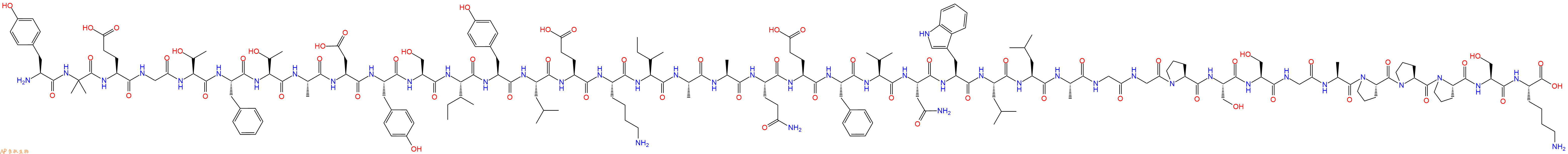 专肽生物产品H2N-Tyr-Aib-Glu-Gly-Thr-Phe-Thr-Ala-Asp-Tyr-Ser-Ile-Tyr-Leu-Glu-Lys-Ile-Ala-Ala-Gln-Glu-Phe-Val-Asn-Trp-Leu-Leu-Ala-Gly-Gly-Pro-Ser-Ser-Gly-Ala-Pro-Pro-Pro-Ser-Lys-OH