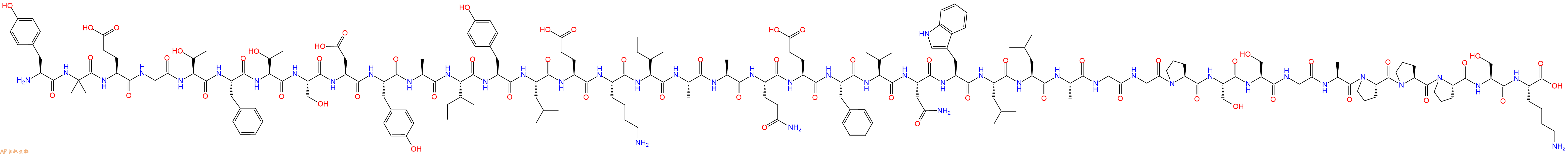 专肽生物产品H2N-Tyr-Aib-Glu-Gly-Thr-Phe-Thr-Ser-Asp-Tyr-Ala-Ile-Tyr-Leu-Glu-Lys-Ile-Ala-Ala-Gln-Glu-Phe-Val-Asn-Trp-Leu-Leu-Ala-Gly-Gly-Pro-Ser-Ser-Gly-Ala-Pro-Pro-Pro-Ser-Lys-OH