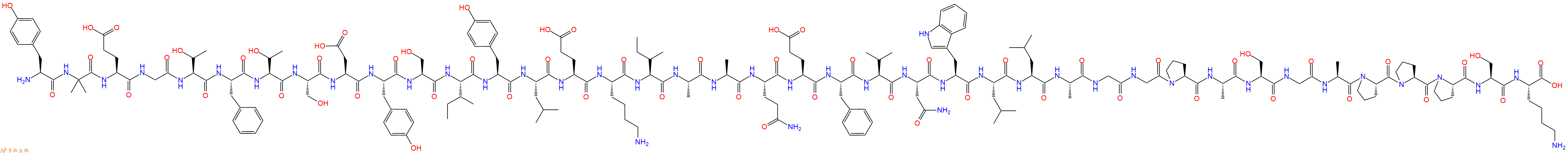专肽生物产品H2N-Tyr-Aib-Glu-Gly-Thr-Phe-Thr-Ser-Asp-Tyr-Ser-Ile-Tyr-Leu-Glu-Lys-Ile-Ala-Ala-Gln-Glu-Phe-Val-Asn-Trp-Leu-Leu-Ala-Gly-Gly-Pro-Ala-Ser-Gly-Ala-Pro-Pro-Pro-Ser-Lys-OH