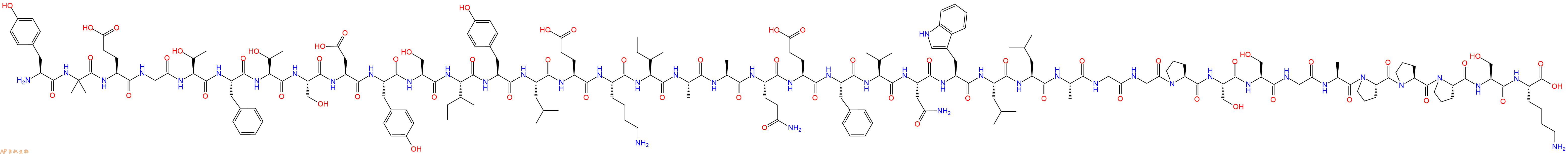 专肽生物产品H2N-Tyr-Aib-Glu-Gly-Thr-Phe-Thr-Ser-Asp-Tyr-Ser-Ile-Tyr-Leu-Glu-Lys-Ile-Ala-Ala-Gln-Glu-Phe-Val-Asn-Trp-Leu-Leu-Ala-Gly-Gly-Pro-Ser-Ser-Gly-Ala-Pro-Pro-Pro-Ser-Lys-OH