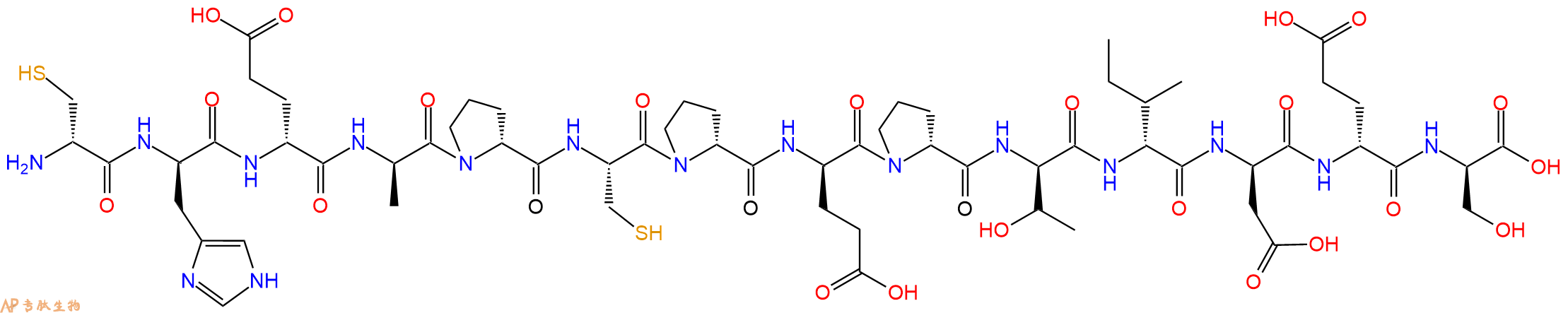 专肽生物产品H2N-DCys-DHis-DGlu-DAla-DPro-Cys-DPro-DGlu-DPro-DThr-DIle-DAsp-DGlu-DSer-OH