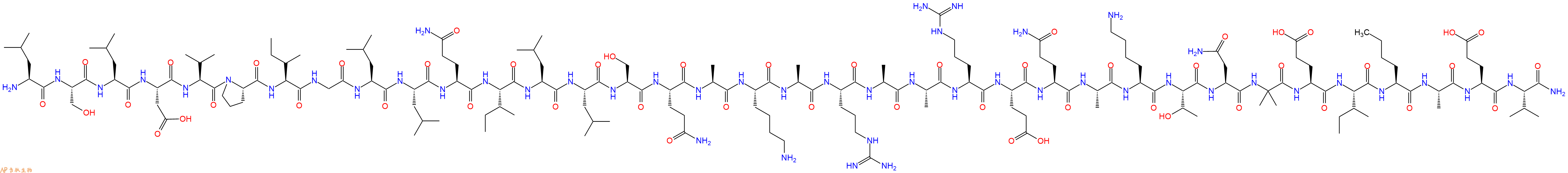 专肽生物产品H2N-Leu-Ser-Leu-Asp-Val-Pro-Ile-Gly-Leu-Leu-Gln-Ile-Leu-Leu-Ser-Gln-Ala-Lys-Ala-Arg-Ala-Ala-Arg-Glu-Gln-Ala-Lys-Thr-Asn-Aib-Glu-Ile-Nle-Ala-Glu-Val-CONH2