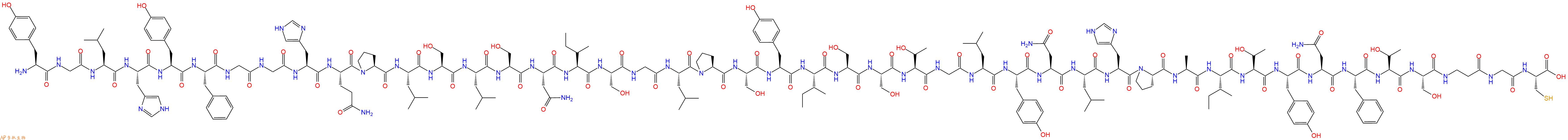 专肽生物产品H2N-Tyr-Gly-Leu-His-Tyr-Phe-Gly-Gly-His-Gln-Pro-Leu-Ser-Leu-Ser-Asn-Ile-Ser-Gly-Leu-Pro-Ser-Tyr-Ile-Ser-Ser-Thr-Gly-Leu-Tyr-Asn-Leu-His-Pro-Ala-Ile-Thr-Tyr-Asn-Phe-Thr-Ser-&beta;Ala-Gly-Cys-OH