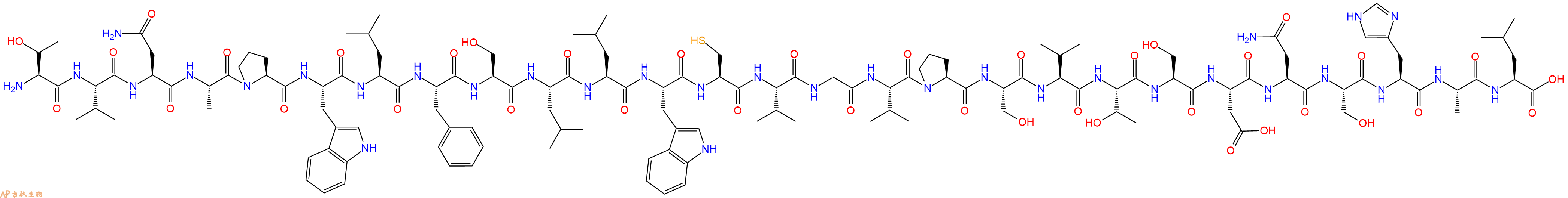 专肽生物产品H2N-Thr-Val-Asn-Ala-Pro-Trp-Leu-Phe-Ser-Leu-Leu-Trp-Cys-Val-Gly-Val-Pro-Ser-Val-Thr-Ser-Asp-Asn-Ser-His-Ala-Leu-OH