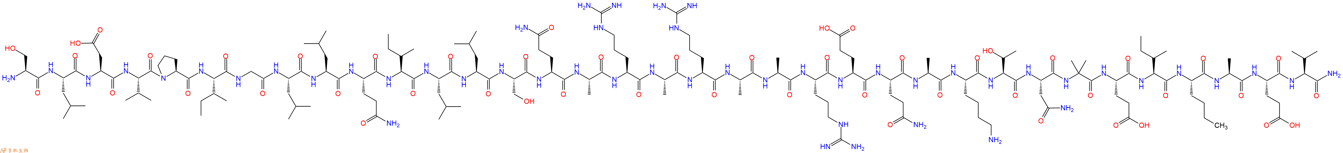 专肽生物产品H2N-Ser-Leu-Asp-Val-Pro-Ile-Gly-Leu-Leu-Gln-Ile-Leu-Leu-Ser-Gln-Ala-Arg-Ala-Arg-Ala-Ala-Arg-Glu-Gln-Ala-Lys-Thr-Asn-Aib-Glu-Ile-Nle-Ala-Glu-Val-CONH2