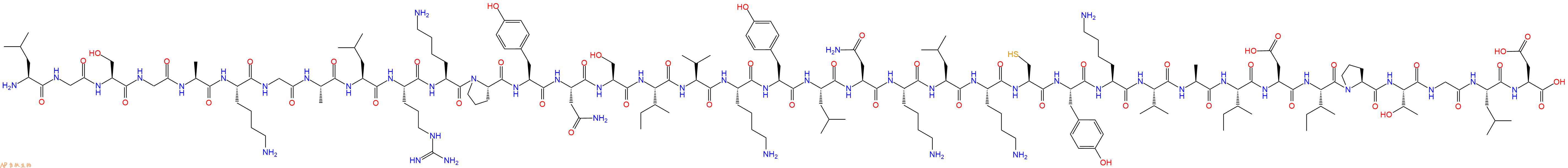 专肽生物产品H2N-Leu-Gly-Ser-Gly-Ala-Lys-Gly-Ala-Leu-Arg-Lys-Pro-Tyr-Asn-Ser-Ile-Val-Lys-Tyr-Leu-Asn-Lys-Leu-Lys-Cys-Tyr-Lys-Val-Ala-Ile-Asp-Ile-Pro-Thr-Gly-Leu-Asp-OH