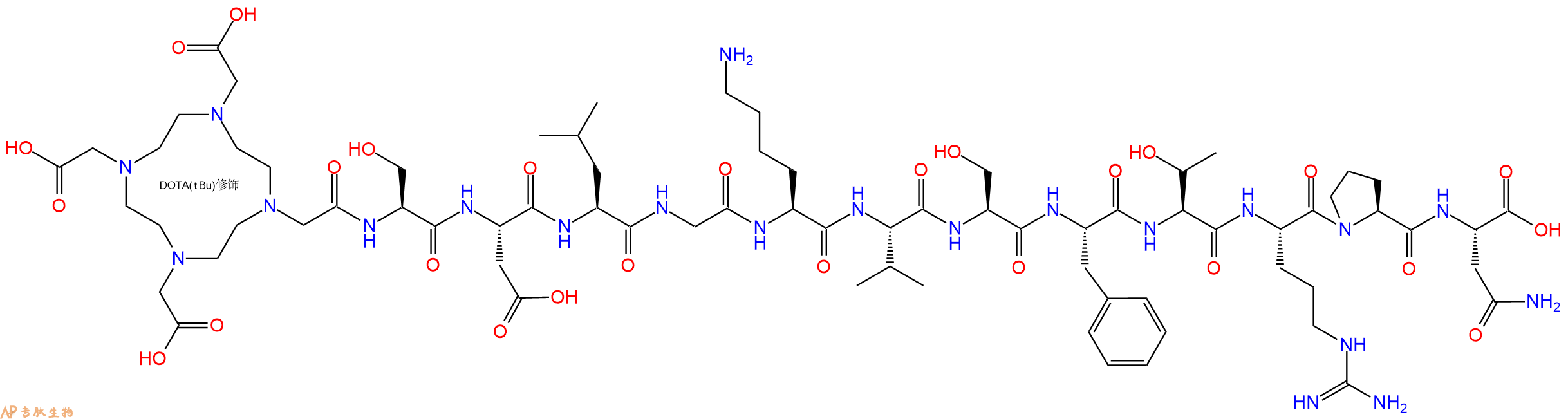 专肽生物产品DOTA-Ser-Asp-Leu-Gly-Lys-Val-Ser-Phe-Thr-Arg-Pro-Asn-OH