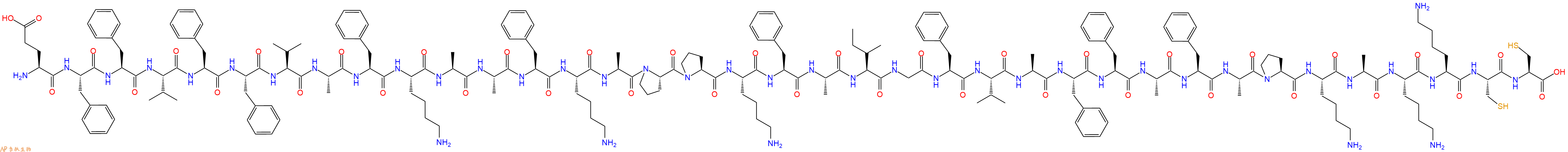 专肽生物产品H2N-Glu-Phe-Phe-Val-Phe-Phe-Val-Ala-Phe-Lys-Ala-Ala-Phe-Lys-Ala-Pro-Pro-Lys-Phe-Ala-Ile-Gly-Phe-Val-Ala-Phe-Phe-Ala-Phe-Ala-Pro-Lys-Ala-Lys-Lys-Cys-Cys-OH
