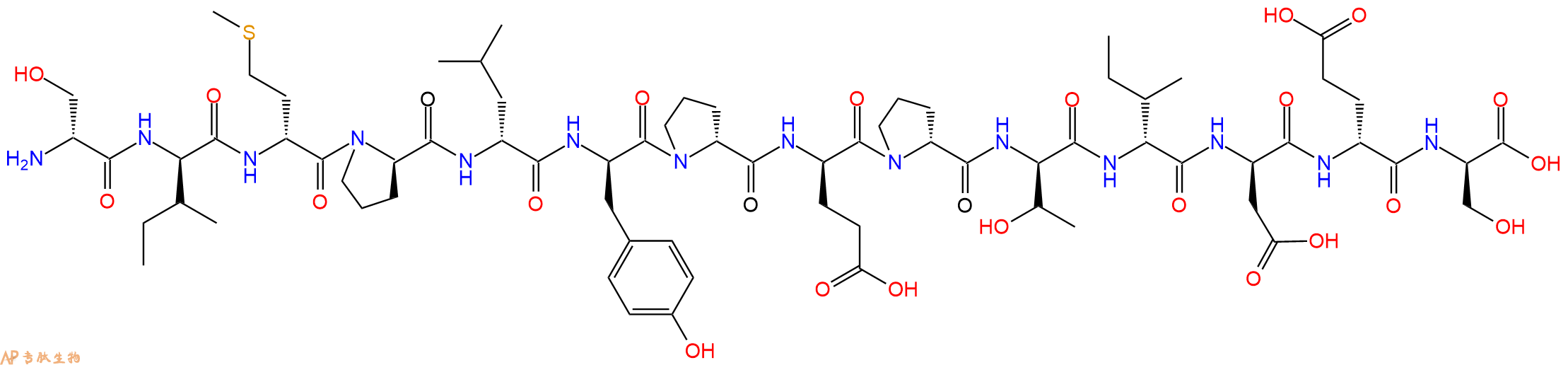 专肽生物产品H2N-DSer-DIle-DMet-DPro-DLeu-DTyr-DPro-DGlu-DPro-DThr-DIle-DAsp-DGlu-DSer-OH