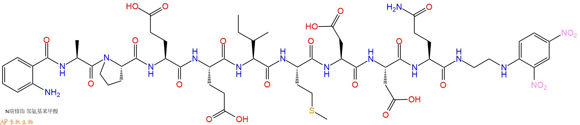 专肽生物产品Abz-Ala-Pro-Glu-Glu-Ile-Met-Asp-Asp-Gln-EDDnp