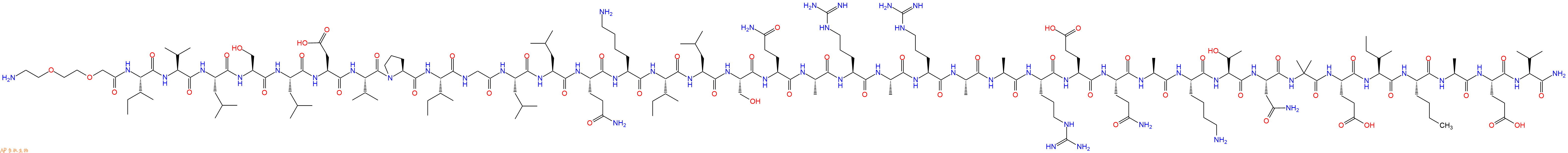 专肽生物产品H2N-AEEA-Ile-Val-Leu-Ser-Leu-Asp-Val-Pro-Ile-Gly-Leu-Leu-Gln-Lys-Ile-Leu-Ser-Gln-Ala-Arg-Ala-Arg-Ala-Ala-Arg-Glu-Gln-Ala-Lys-Thr-Asn-Aib-Glu-Ile-Nle-Ala-Glu-Val-CONH2