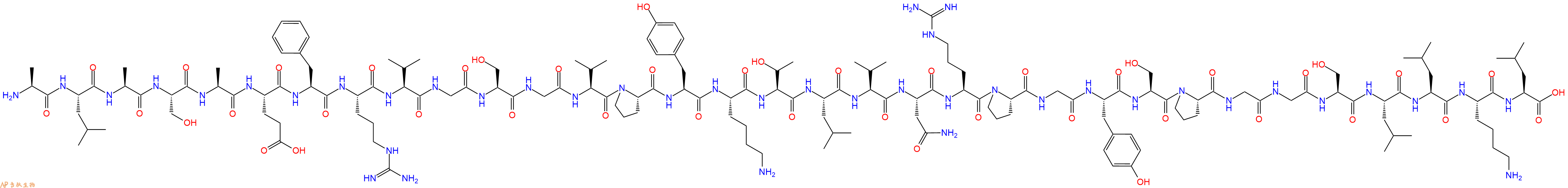 专肽生物产品H2N-Ala-Leu-Ala-Ser-Ala-Glu-Phe-Arg-Val-Gly-Ser-Gly-Val-Pro-Tyr-Lys-Thr-Leu-Val-Asn-Arg-Pro-Gly-Tyr-Ser-Pro-Gly-Gly-Ser-Leu-Leu-Lys-Leu-OH