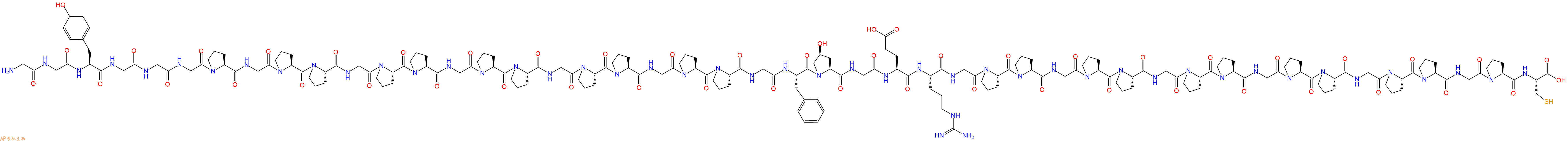 专肽生物产品H2N-Gly-Gly-Tyr-Gly-Gly-Gly-Pro-Gly-Pro-Pro-Gly-Pro-Pro-Gly-Pro-Pro-Gly-Pro-Pro-Gly-Pro-Pro-Gly-Phe-Hyp-Gly-Glu-Arg-Gly-Pro-Pro-Gly-Pro-Pro-Gly-Pro-Pro-Gly-Pro-Pro-Gly-Pro-Pro-Gly-Pro-Cys-OH