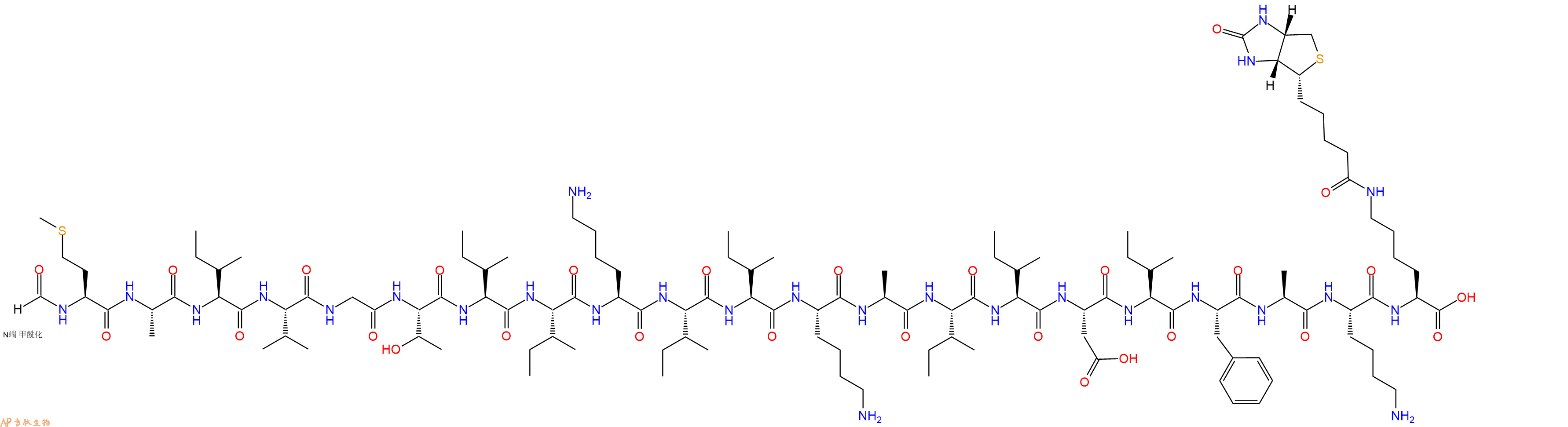 专肽生物产品For-Met-Ala-Ile-Val-Gly-Thr-Ile-Ile-Lys-Ile-Ile-Lys-Ala-Ile-Ile-Asp-Ile-Phe-Ala-Lys-Lys(Biotin)-OH