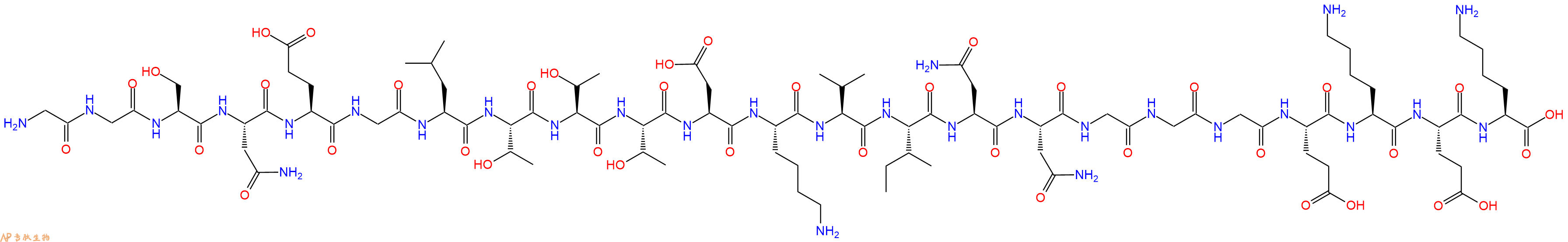 专肽生物产品H2N-Gly-Gly-Ser-Asn-Glu-Gly-Leu-Thr-Thr-Thr-Asp-Lys-Val-Ile-Asn-Asn-Gly-Gly-Gly-Glu-Lys-Glu-Lys-OH
