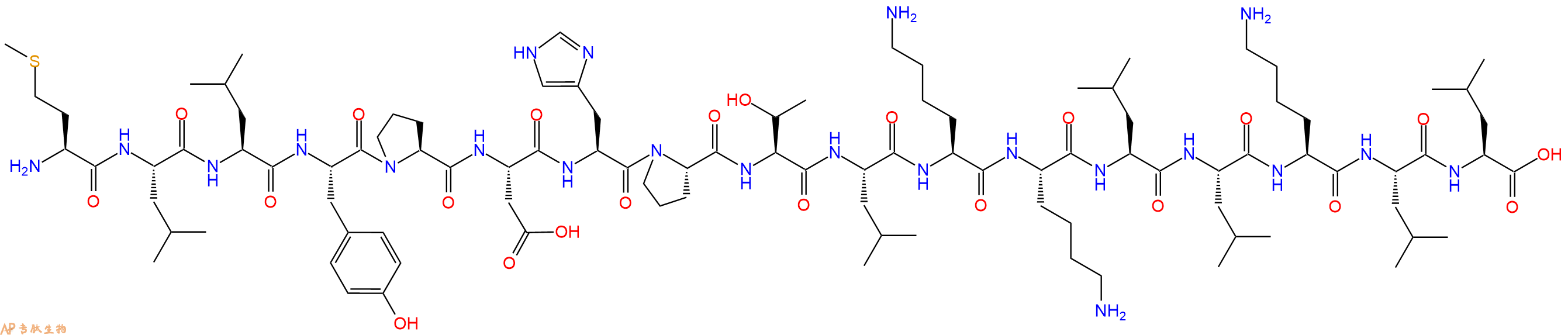 专肽生物产品H2N-Met-Leu-Leu-Tyr-Pro-Asp-His-Pro-Thr-Leu-Lys-Lys-Leu-Leu-Lys-Leu-Leu-OH