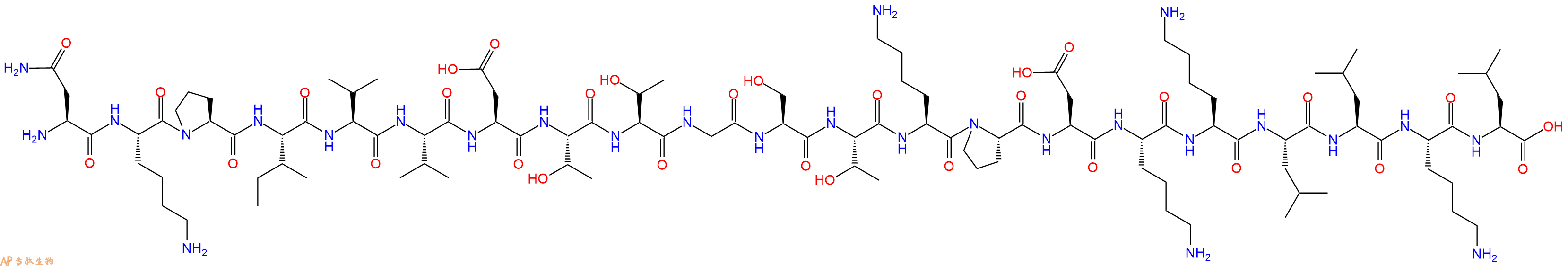 专肽生物产品H2N-Asn-Lys-Pro-Ile-Val-Val-Asp-Thr-Thr-Gly-Ser-Thr-Lys-Pro-Asp-Lys-Lys-Leu-Leu-Lys-Leu-OH