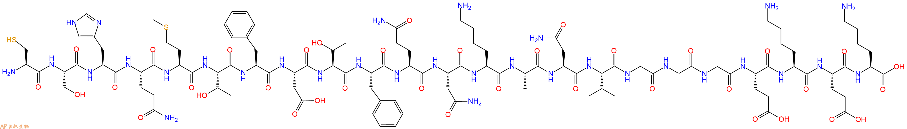 专肽生物产品H2N-Cys-Ser-His-Gln-Met-Thr-Phe-Asp-Thr-Phe-Gln-Asn-Lys-Ala-Asn-Val-Gly-Gly-Gly-Glu-Lys-Glu-Lys-OH
