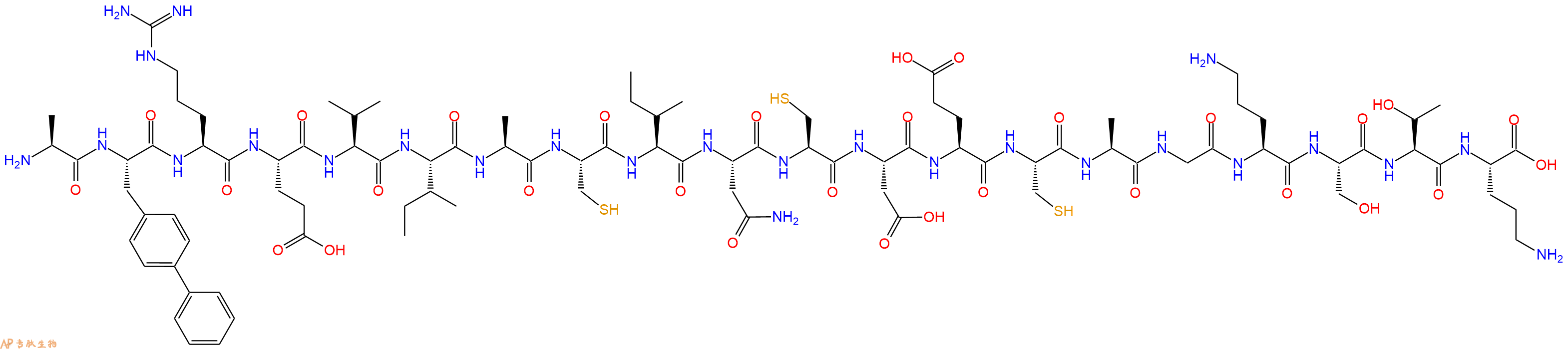 专肽生物产品H2N-Ala-Bip-Arg-Glu-Val-Ile-Ala-Cys-Ile-Asn-Cys-Asp-Glu-Cys-Ala-Gly-Orn-Ser-Thr-Orn-OH