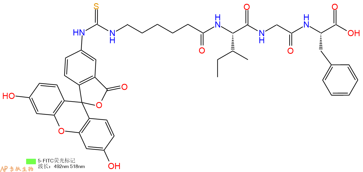 专肽生物产品5FITC-Ahx-Ile-Gly-Phe-OH