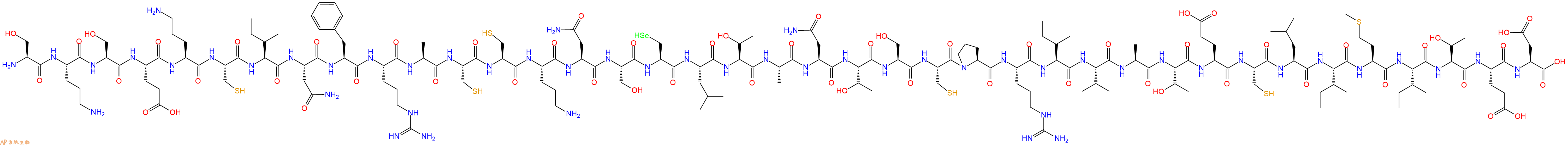 专肽生物产品H2N-Ser-Orn-Ser-Glu-Orn-Cys-Ile-Asn-Phe-Arg-Ala-Cys-Cys-Orn-Asn-Ser-Sec-Leu-Thr-Ala-Asn-Thr-Ser-Cys-Pro-Arg-Ile-Val-Ala-Thr-Glu-Cys-Leu-Ile-Met-Ile-Thr-Glu-Asp-OH