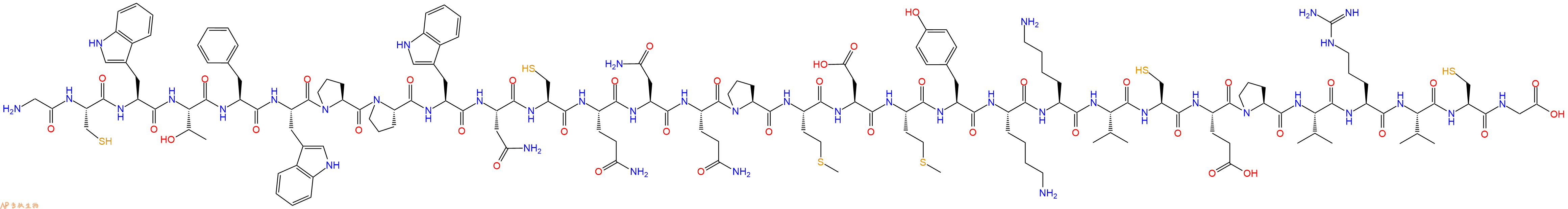 专肽生物产品H2N-Gly-Cys-Trp-Thr-Phe-Trp-Pro-Pro-Trp-Asn-Cys-Gln-Asn-Gln-Pro-Met-Asp-Met-Tyr-Lys-Lys-Val-Cys-Glu-Pro-Val-Arg-Val-Cys-Gly-OH