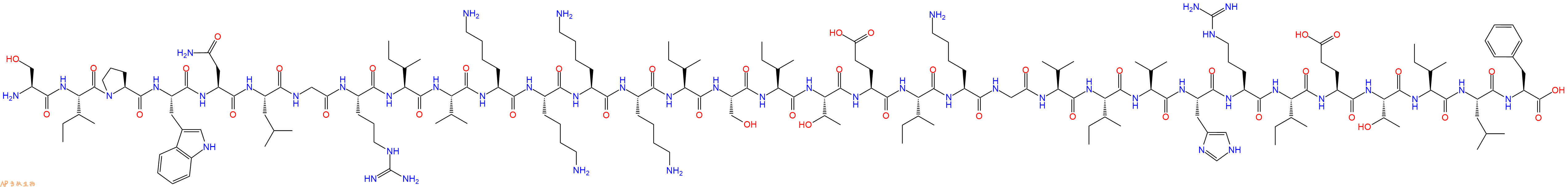 专肽生物产品H2N-Ser-Ile-Pro-Trp-Asn-Leu-Gly-Arg-Ile-Val-Lys-Lys-Lys-Lys-Ile-Ser-Ile-Thr-Glu-Ile-Lys-Gly-Val-Ile-Val-His-Arg-Ile-Glu-Thr-Ile-Leu-Phe-OH