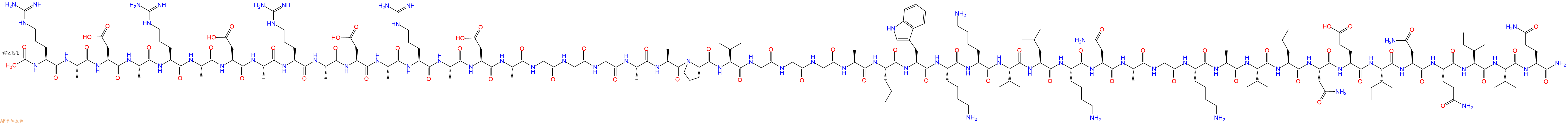 专肽生物产品Ac-Arg-Ala-Asp-Ala-Arg-Ala-Asp-Ala-Arg-Ala-Asp-Ala-Arg-Ala-Asp-Ala-Gly-Gly-Gly-Ala-Ala-Pro-Val-Gly-Gly-Gly-Ala-Leu-Trp-Lys-Lys-Ile-Leu-Lys-Asn-Ala-Gly-Lys-Ala-Val-Leu-Asn-Glu-Ile-Asn-Gln-Ile-Val-Gln-CONH2