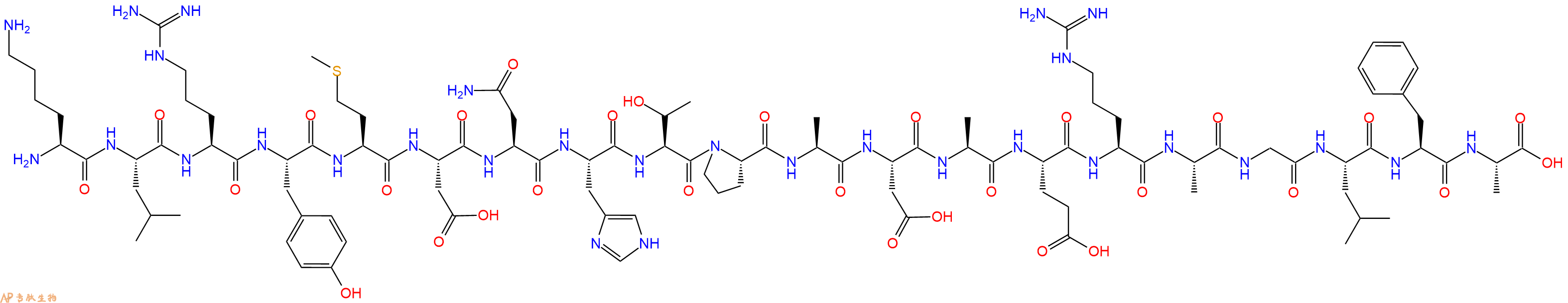专肽生物产品H2N-Lys-Leu-Arg-Tyr-Met-Asp-Asn-His-Thr-Pro-Ala-Asp-Ala-Glu-Arg-Ala-Gly-Leu-Phe-Ala-OH
