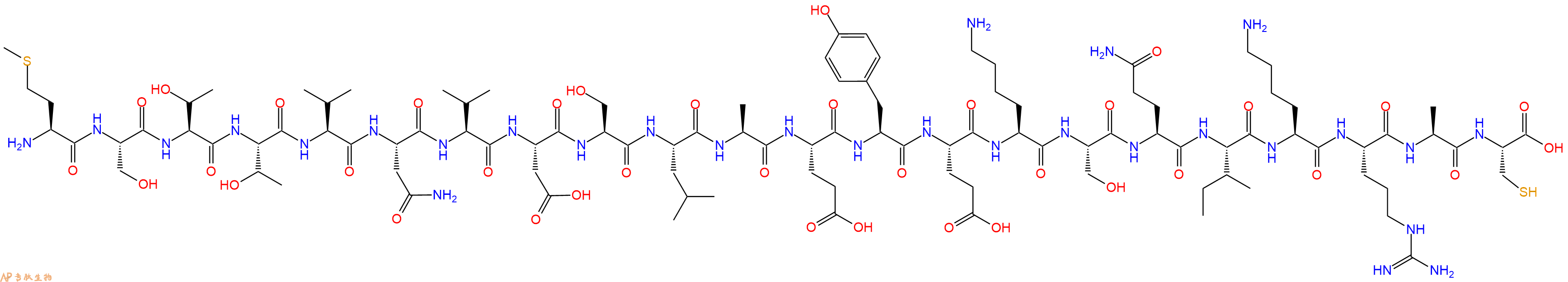 专肽生物产品H2N-Met-Ser-Thr-Thr-Val-Asn-Val-Asp-Ser-Leu-Ala-Glu-Tyr-Glu-Lys-Ser-Gln-Ile-Lys-Arg-Ala-Cys-OH
